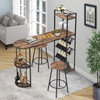 Details of Abrihome Industrial Bar Table Set with 2 Chairs