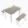 3-Piece Rectangular Dining Set with Two Benches for Kitchen—PAD-2461D