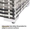 Adjustable-feet allow the product to adapt to uneven surfaces
