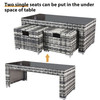 Two single  seats can be put in the under space of table
