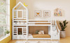 The style is whimsical and cozy, with a house-shaped frame and star and moon details.
