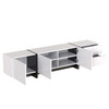 Three doors with built-in shelves and two drawers