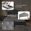 This bed features a diamond-decorated headboard, a comfortable backrest, and a hydraulic lift storage function for added practicality.