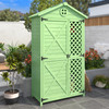 Modern rustic design with a sleek, weatherproof finish, perfect for outdoor use.