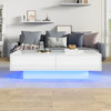 A modern LED coffee table with stylish storage, customizable lighting, and multifunctional design for any space.