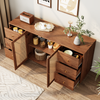 Mid-century modern with retro rattan accents.