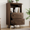 Breathable rattan storage sideboard with drawers and flip door.