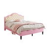 Includes upholstered bed frame, adjustable headboard, wooden slats, and assembly tools.