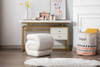 Soft velvet ottoman with comfortable foam, sturdy wooden frame.