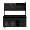 Multi-Purpose Display Cabinet with Glass Doors and Wine Holder