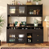 Multi-Purpose Display Cabinet with Glass Doors and Wine Holder