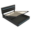 4ft6 Double Ottoman Bed with LED Headboard USB-C Charging and Hydraulic Storage