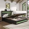 4ft6 Double Ottoman Bed with LED Headboard USB-C Charging and Hydraulic Storage
