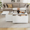 White Lift-Up Coffee Table with Storage Drawer