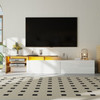 Modern High Gloss TV Cabinet with LED Lighting & Glass Shelves