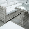 Outdoor Rattan Corner Sofa Set with Rectangular Table