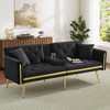 Modern Black Two-Seater Sofa Bed with Built-In Cup Holders Modern Black Two-Seater Sofa Bed with Built-In Cup Holders