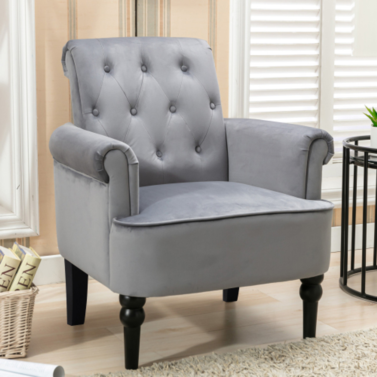 Tufted slipper clearance chair