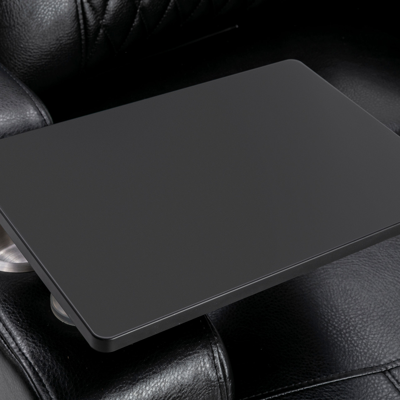 Swivel tray table for shop theater seats