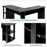 Corner Desk Office Desk for Home,Easy to Assemble (Black)