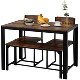 Dining Table and Chairs,bench Set Industrial style Retro Kitchen Dining Table Set