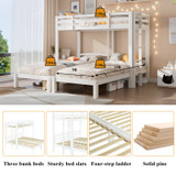 Abrihome Bunk Bed Triple Sleeper with Side Ladder for Children and Teens 3FT