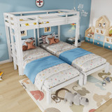 Abrihome Bunk Bed Triple Sleeper with Side Ladder for Children and Teens 3FT