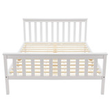 Double Bed Wooden Frame 4ft6 Double Wooden Bed in White For Adults, Kids, Teenagers