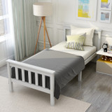 White 3ft Solid Pine Wooden Bed Frame