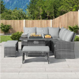 Abrihome 7 Seater Dining Set with  Fire Pit Table