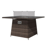 Abrihome 7 Seater Dining Set with  Fire Pit Table