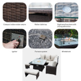 Abrihome 7 Seater Dining Set with  Fire Pit Table