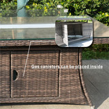 Outdoor Garden Rattan Fire Pit Table（Only Table）