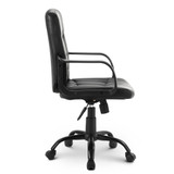 Abrihome High Back Mesh Desk Swivel Chair for Home Office Task Chair Adjustable Height Executive Chair Recline Mesh Seat(Black) (faux leather)