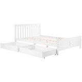 Abrihome Wooden Solid White Pine Storage Bed with Drawers Bed Furniture Frame for Adults, Kids, Teenagers