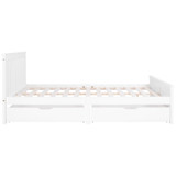 Abrihome Wooden Solid White Pine Storage Bed with Drawers Bed Furniture Frame for Adults, Kids, Teenagers