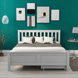 Abrihome Wooden Solid White Pine Storage Bed with Drawers Bed Furniture Frame for Adults, Kids, Teenagers