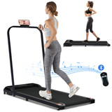 Abrihome Folding Treadmill for Home Office Use,Under Desk Treadmill,1-6KM/H, Portable Walking Running Machine with Bluetooth Speaker, Remote Control, LCD Display, Phone Holder.