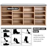 Abrihome Wooden Shoe Bench Storage Shoe Cabinet Rack Hallway Cupboard Organizer with Seat Cushion 104 x 30 x 48 cm(W x D x H) (Natural, 14-Grids)