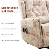 Abrihome Dual Motor Lift Chair Recliners for Elderly Infinite Position Lay Flat Recliner with Heat Massage Up to 300 LBS Electric Power Lift Recliner Chair Sofa