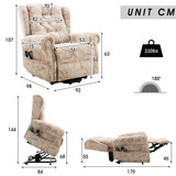 Abrihome Dual Motor Lift Chair Recliners for Elderly Infinite Position Lay Flat Recliner with Heat Massage Up to 300 LBS Electric Power Lift Recliner Chair Sofa