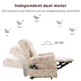 Abrihome Dual Motor Lift Chair Recliners for Elderly Infinite Position Lay Flat Recliner with Heat Massage Up to 300 LBS Electric Power Lift Recliner Chair Sofa