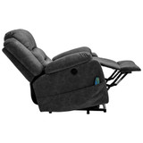 Abrihome Electric Power Lift Recliner Chair Sofa with Massage and Heat for Elderly 2 Side Pockets USB Ports Single Recliner Chairs for Living Room