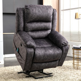 Abrihome Electric Power Lift Recliner Chair Sofa with Massage and Heat for Elderly 2 Side Pockets USB Ports Single Recliner Chairs for Living Room