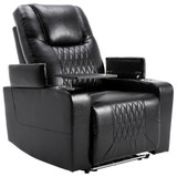 Abrihome Electric Recliner Chair with USB Charge Port, 360 Swivel Tray Table, Hand in-Arm Storage, Cup Holders, Ambient Lighting - Ambient Lighting Gaming Recliner Chair Home Theater Seating