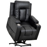 Abrihome Electric Power Lift Recliner Chair Sofa for Elderly, 3 Positions, Side Pockets and 2 Cup Holders, Remote control, Faux Leather