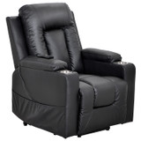 Abrihome Electric Power Lift Recliner Chair Sofa for Elderly, 3 Positions, Side Pockets and 2 Cup Holders, Remote control, Faux Leather