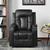 Abrihome Electric Power Lift Recliner Chair Sofa for Elderly, 3 Positions, Side Pockets and 2 Cup Holders, Remote control, Faux Leather