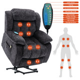 Abrihome Power Massage Lift Recliner Chair with Heat & Vibration for Elderly