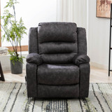 Abrihome Electric Power Lift Recliner Chair Sofa with Massage and Heat for Elderly 2 Side Pockets USB Ports Single Recliner Chairs